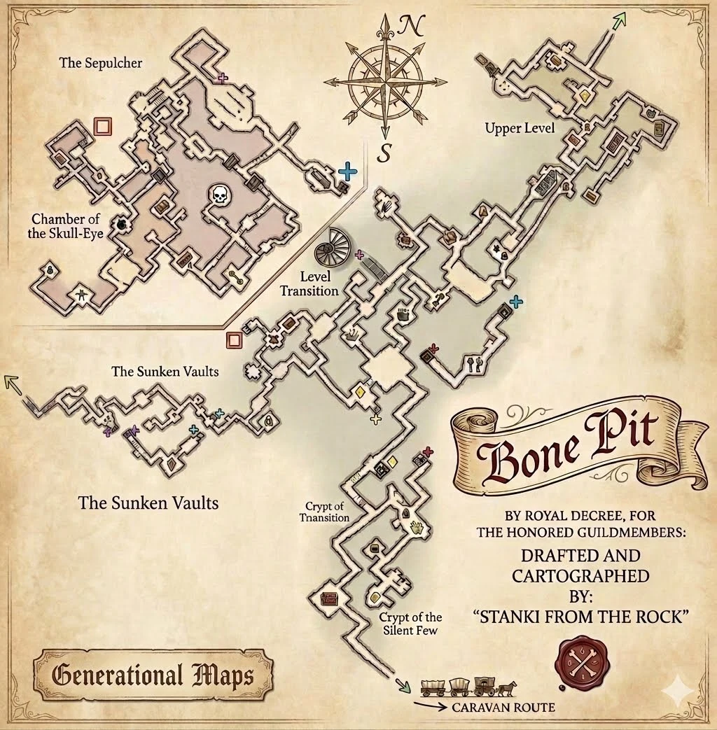 Bone Pit dungeon plan